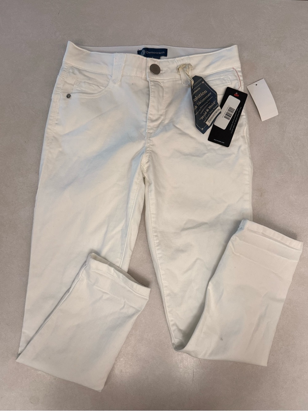 NWT Democracy Crisp White “Ab”solution Ankle Skinny Jeans